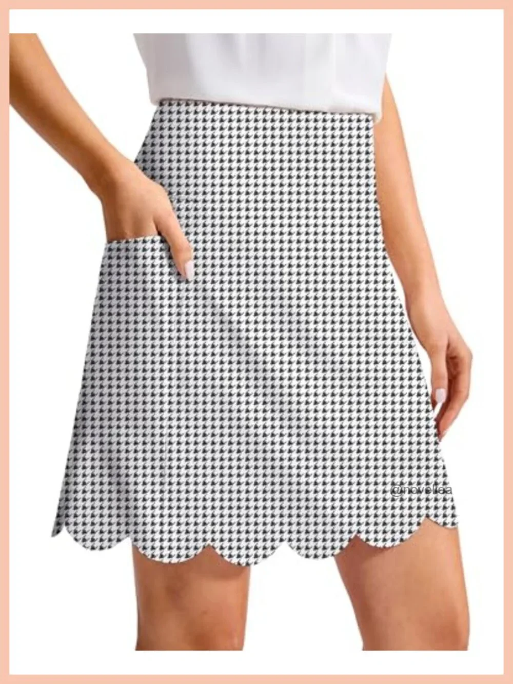 Women's Active Skort with Scalloped Hem and Built-in Shorts